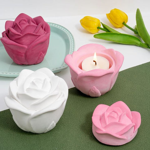 Blooming Rose Cement Holder/ Jar