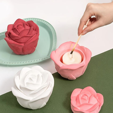 Blooming Rose Cement Holder/ Jar