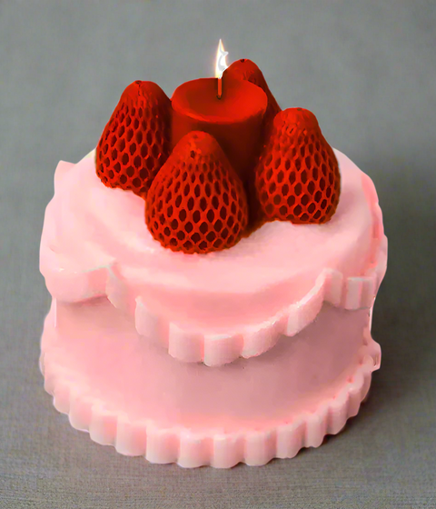 Strawberry Cake Candle