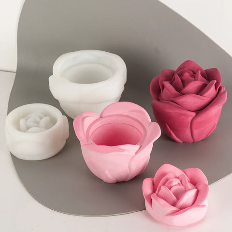 Blooming Rose Cement Holder/ Jar