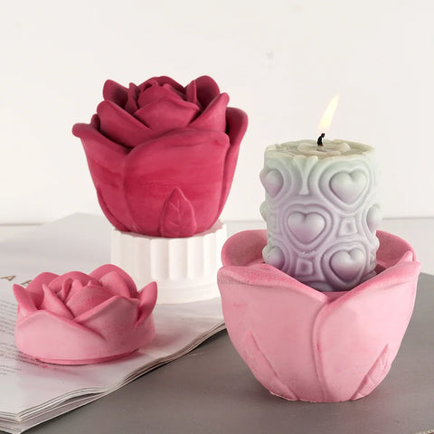 Blooming Rose Cement Holder/ Jar