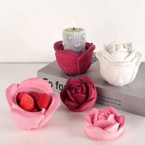 Blooming Rose Cement Holder/ Jar