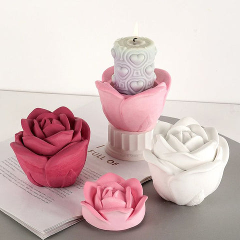 Blooming Rose Cement Holder/ Jar