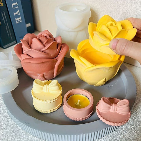 Blooming Rose Cement Holder/ Jar